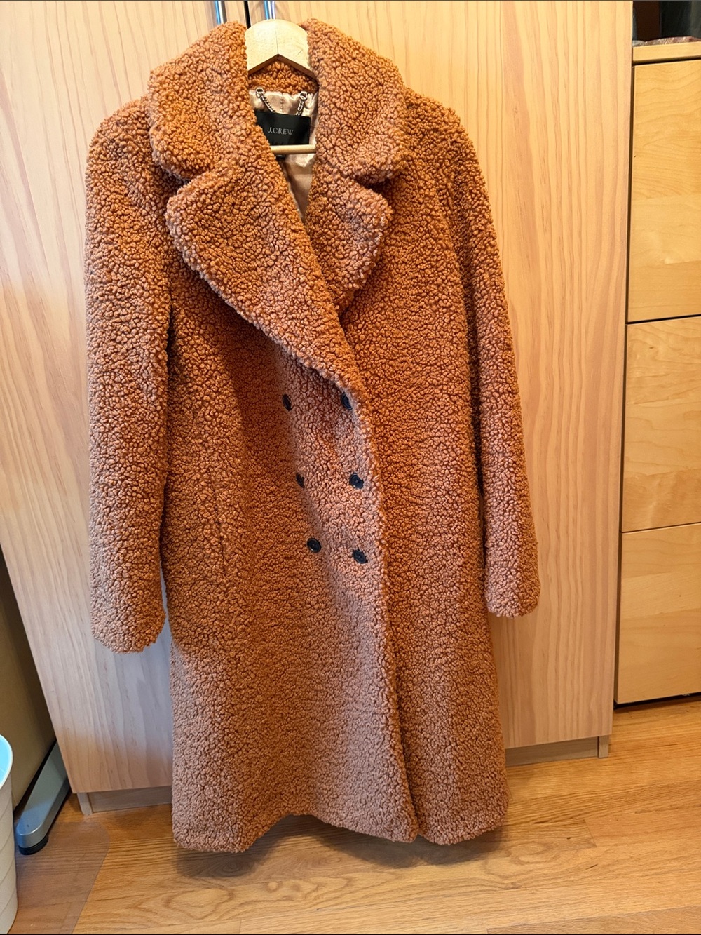 J. Crew Camel Teddy Double-Breasted Coat